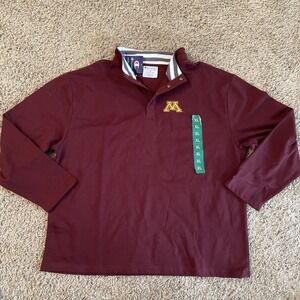 Minnesota Golden Gophers XL pullover Logo 1/4 Button Mens Jacket Long Sleeve NWT